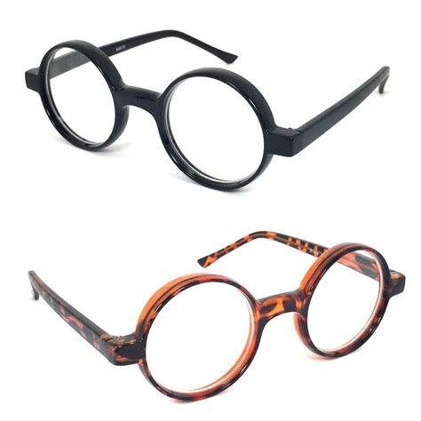 Thickly Rimmed Round Oval Reading Glasses Readers Black Or Tortoise 9 Power Re62 Ebay