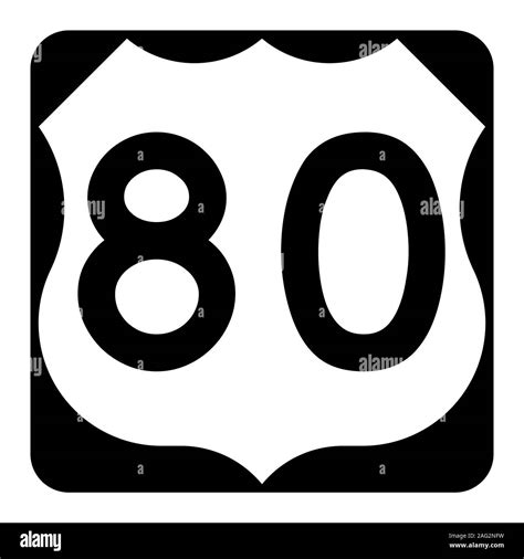 Us Route 80 Sign Stock Photo Alamy