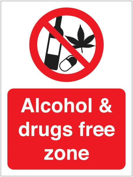 Alcohol And Drugs Free Zone Sign Seton