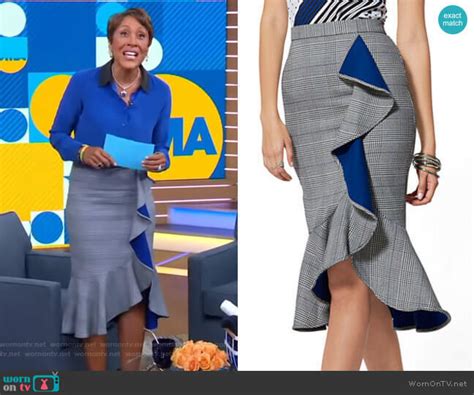 Wornontv Robins Grey Plaid Ruffled Skirt On Good Morning America