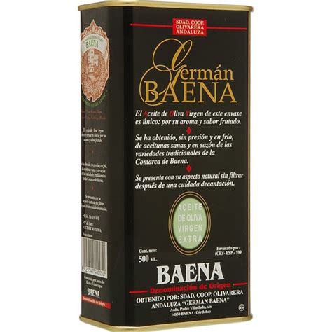 comprar aceite de oliva virgen extra lata 500 ml · german baena · supermercado el corte inglés