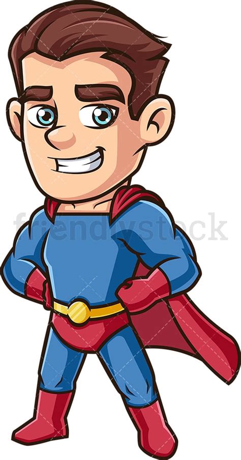 Proud Male Super Hero Cartoon Clipart Vector Friendlystock