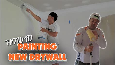 Painting New Drywall Plasterboard Youtube