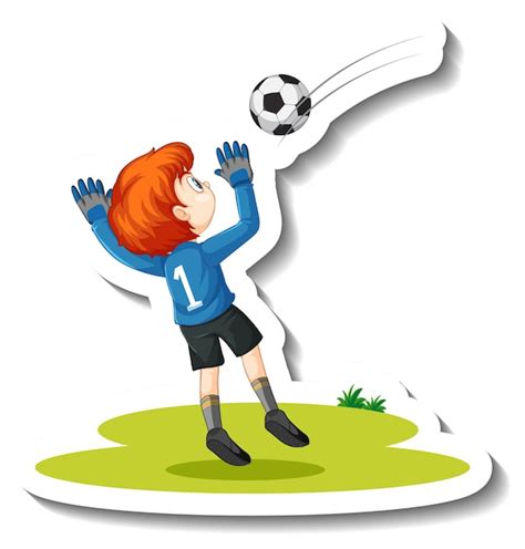 Premium Vector A Boy Playing Soccer Cartoon Character Sticker