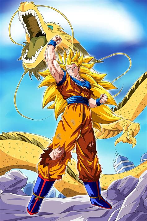 Dragon Ball Z Poster Goku Super Sj 3 Wdragon 12inches X 18inches Free