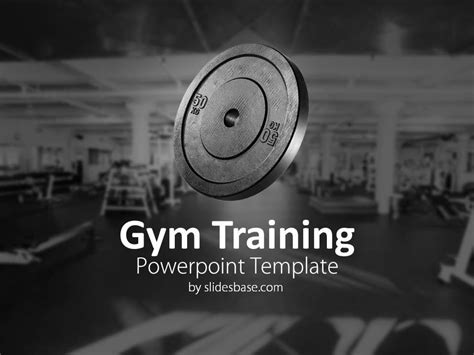 The Gym Training Powerpoint Template Is Displayed In This Black And