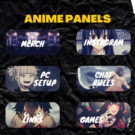 NEW Anime Twitch Panels With Rounded Corners Panels About Links Discord Rules Donate