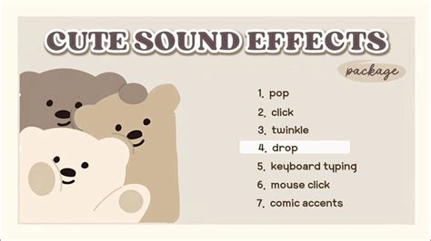 Aesthetic Cute Sound Effects Pack No Copyright For Video Editing 🧸🍰