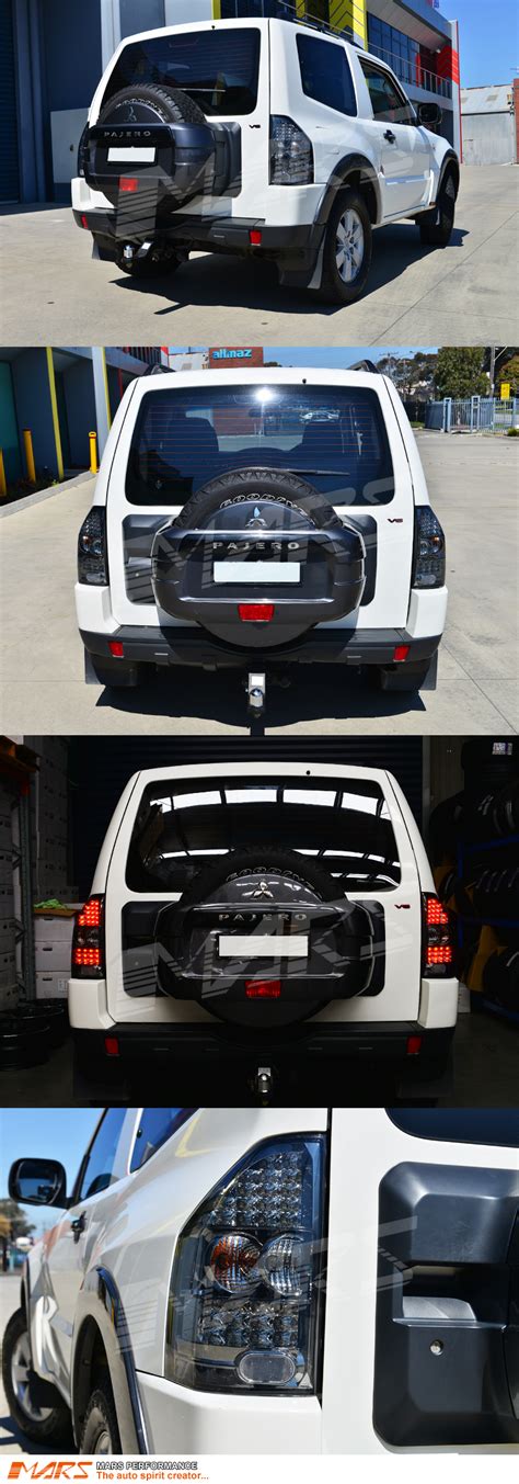 Smoked Black Led Tail Lights For Mitsubishi Pajero Nm Np 00 06 Mars