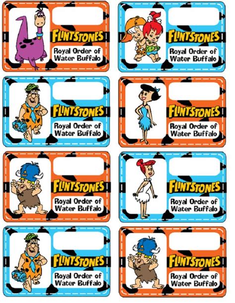 Flintstones Name Or T Tags Printable Flintstones Name Tags