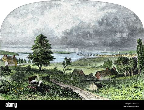 New York City In The Late 1700s Viewed From Upper Manhattan Island