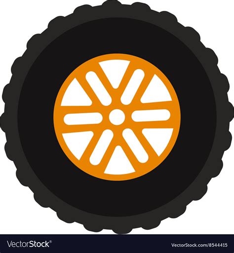 Car Wheel Cartoon Flat On Royalty Free Vector Image