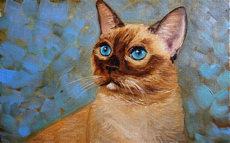 Custom Cat Oil Painting Original Art Pets Portrait Artwork Etsy