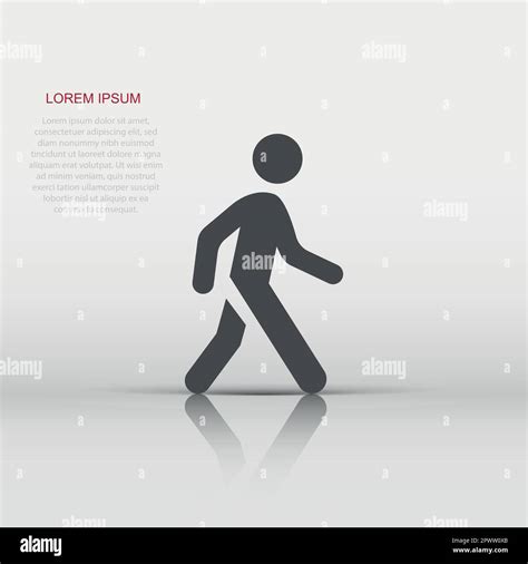 Vector Walking Man Icon In Flat Style People Walk Sign Illustration