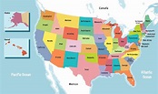 mapa de estados unidos de américa con nombres de estados 1949335 Vector ...