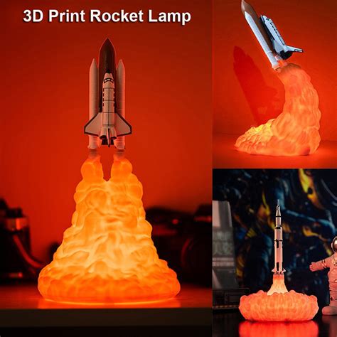 New Space Shuttle Lamp And Moon Lamps In Night Light By 3d
