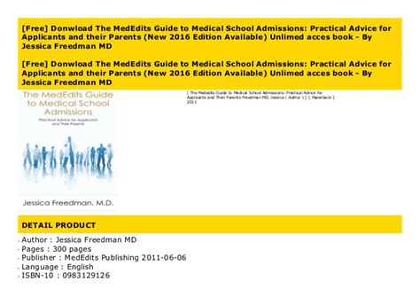 Free Donwload The Mededits Guide To Medical School Admissions