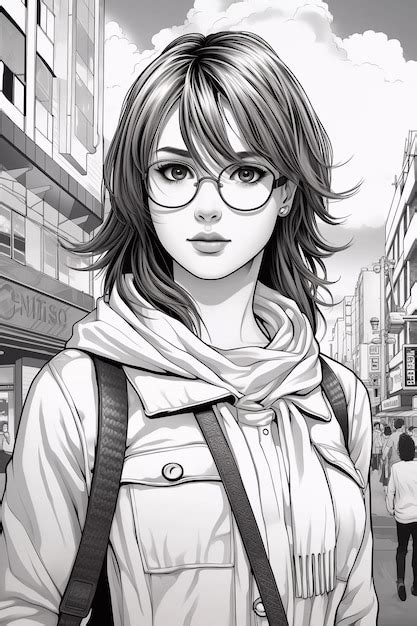 Premium Ai Image Anime Girl Coloring Page Unleash Your Creativity