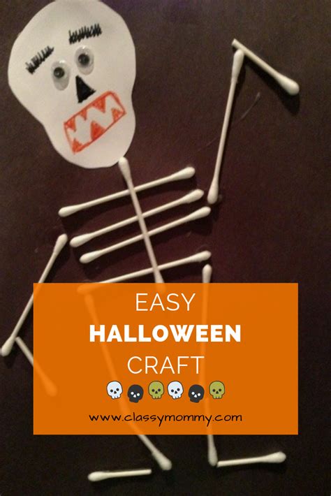 Skeleton Q Tip Craft For Halloween Easy Halloween Crafts Halloween