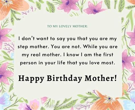 Best Happy Birthday Wishes For Stepmom I Really Love You Mom