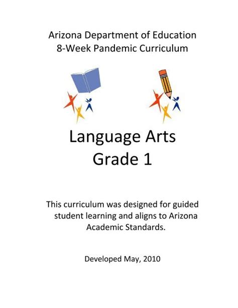 Language Arts Grade 1 Arizona Department Of Education