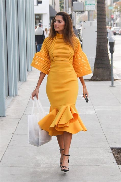 Blanca Blanco In Yellow Dress Arriving To Bafta Tea Party In La