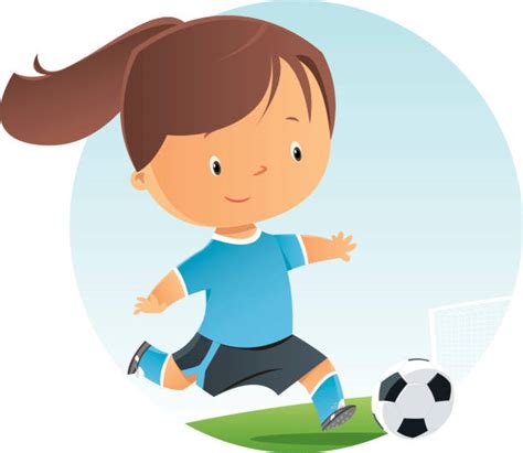 Best Kid Kicking Soccer Ball Illustrations Royalty Free Vector