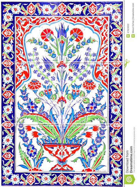 Turkish Artistic Wall Tile Stock Photo Image Of Foliage 47924022