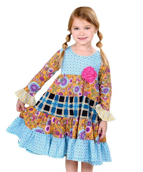 Jelly The Pug Blue And Purple Poppin Plaid Cameron Dress Toddler