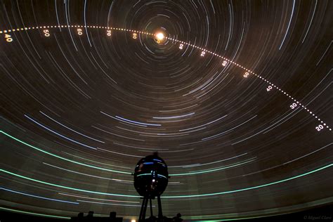 The Trails Of North Pole In Lisbon Planetarium Astrophotography By