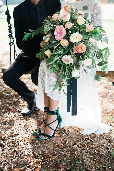 Green Wedding Shoes Emerald Wedding Shoes Giant Wedding Bouquet