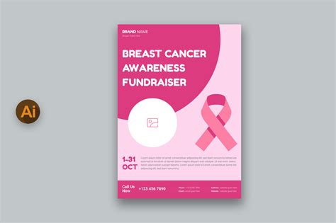 Breast Cancer Awareness Flyer Template Graphic By Inpixellstudio