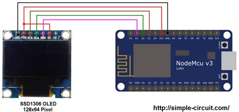 Esp8266 Nodemcu Interfacing With Ssd1306 Oled Simple Circuit
