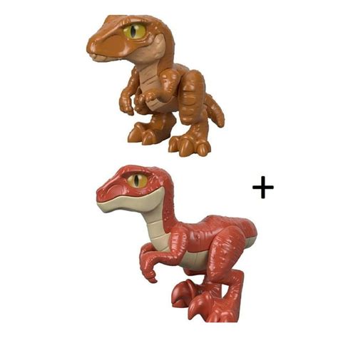 Imaginext Jurassic World T Rex Dinosaur And Raptor Figures T Set Bundle