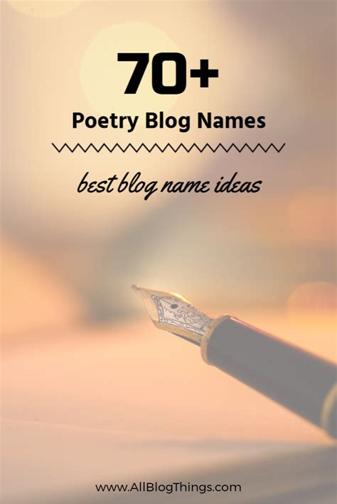 60 Best Poetry Blog Names