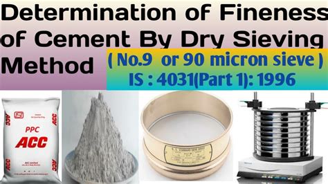 Fineness Of Cement Test Dry Sieving Method Question Youtube