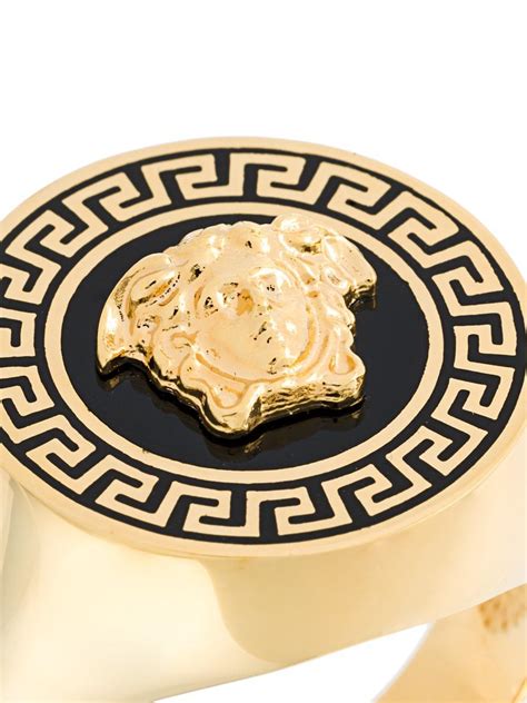 Versace Greca Medusa Ring In Metallic For Men Lyst