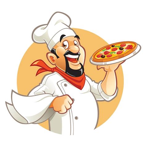 Premium Vector Smiling Pizza Chef Cartoon Character