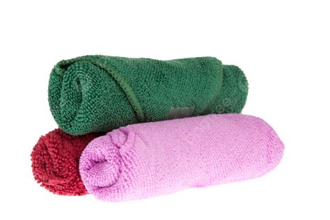Colorful Towels Rolls On White Background Stack Rub Clean Many Png