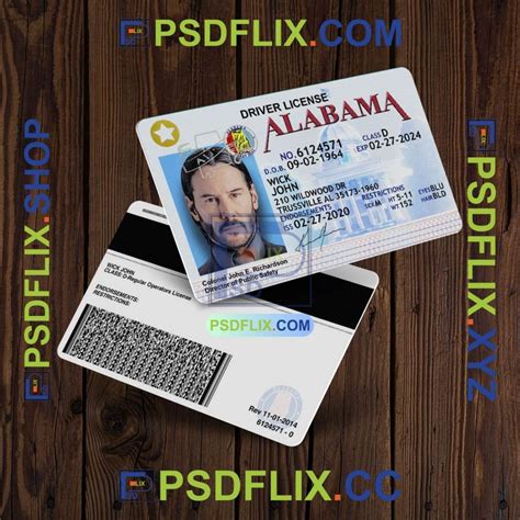 Alabama Driver License Psd Template V3 Psd Hut