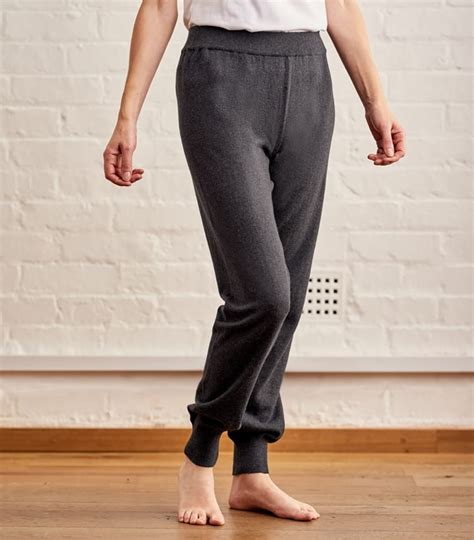 charcoal womens cashmere and cotton lounge pants woolovers uk
