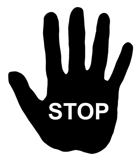  Free Stock Black And White Stop Sign Clipart Stop Hand Sign Png Images
