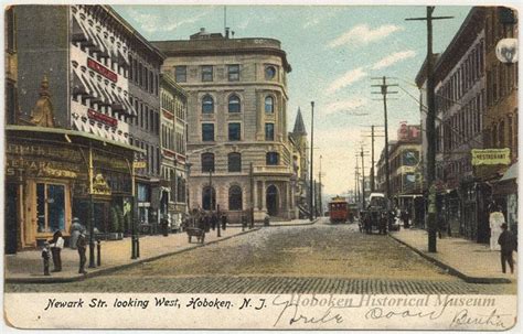 1906 Postcard Of Newark Street In Hoboken New Jersey From The Hoboken