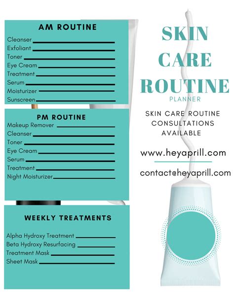 Printable Skincare Routine Planner Sheet Hey Aprill Proper Skin