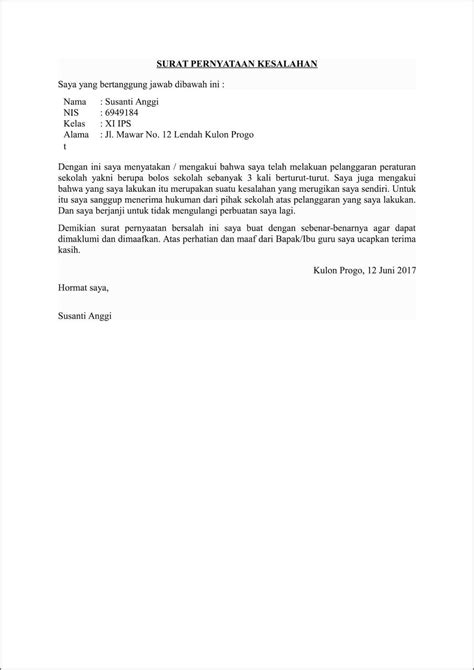 Contoh Surat Perjanjian Siswa Bermasalah