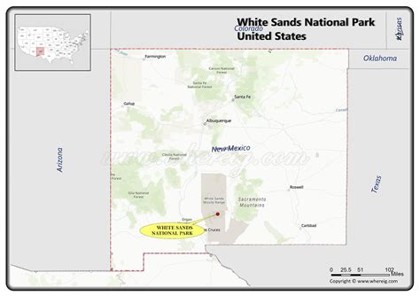 Where Is White Sands National Park New Mexico Location Map
