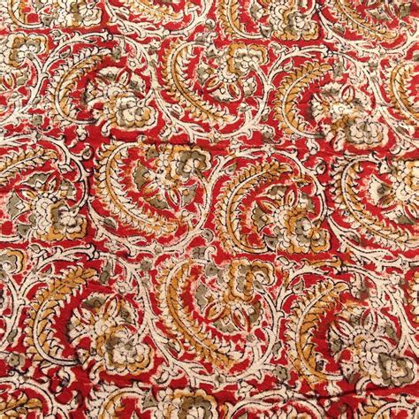 Indian Block Print Kalamkari Fabric Fabric From By Upgfabricannex