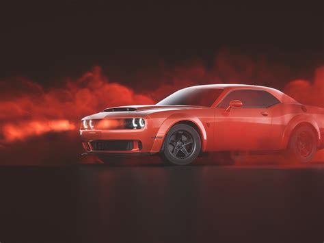 1600x1200 Red Dodge Challenger Demon Srt 1600x1200 Resolution Hd 4k