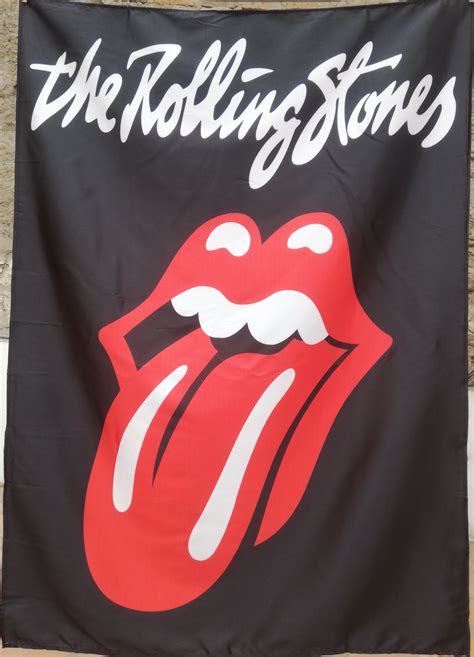 Rolling Stones Tongue Logo Flag Cloth Poster Wall Tapestry Banner Cd