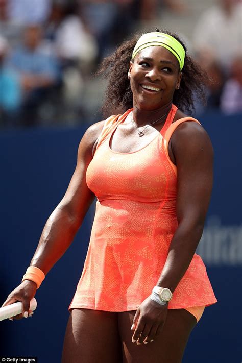 Serena Williams Shows Off Her Sculptured Body In Figure Hugging Mustard